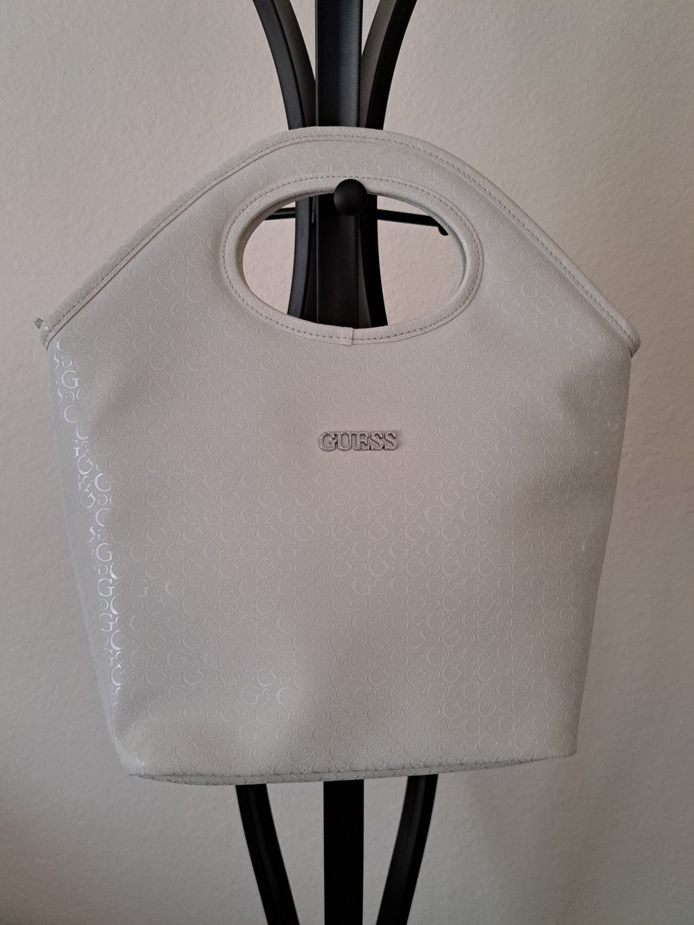 Guess White Patent Tote with Cutout Handles - Picture 4 of 5